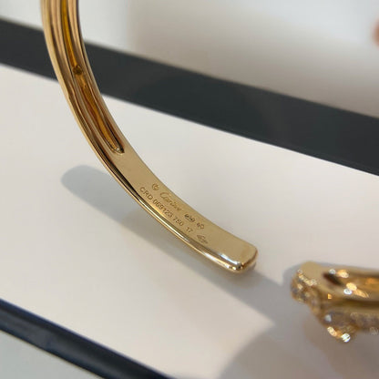 [⭐Clover Jewelry]PANTHERE HALF DIAMOND OPEN BRACELET