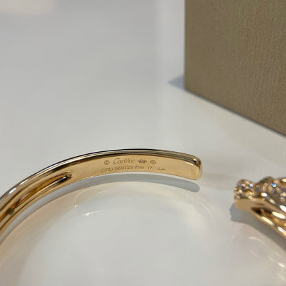 [⭐Clover Jewelry]PANTHERE HALF DIAMOND OPEN BRACELET
