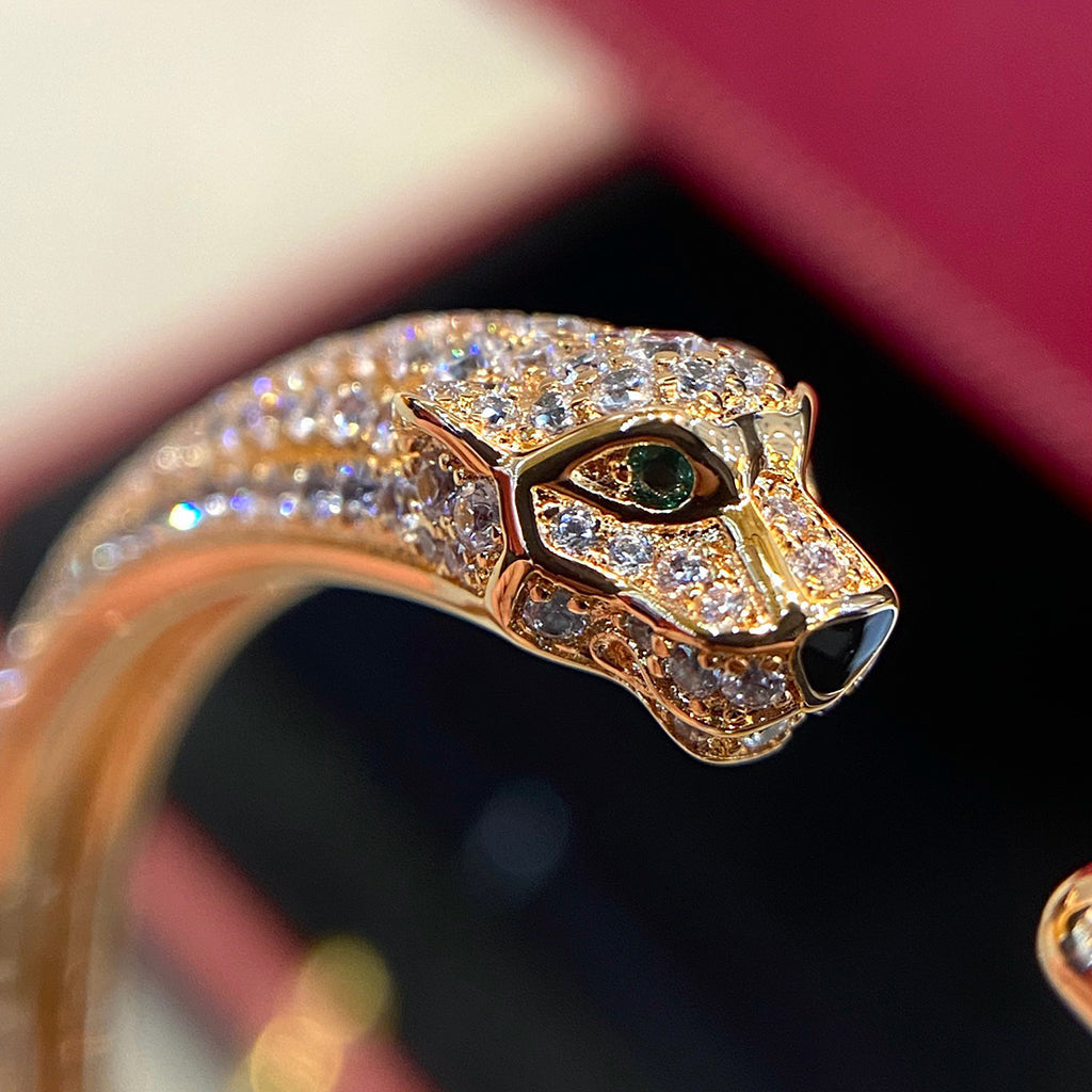 [⭐Clover Jewelry]PANTHERE HALF DIAMOND OPEN BRACELET