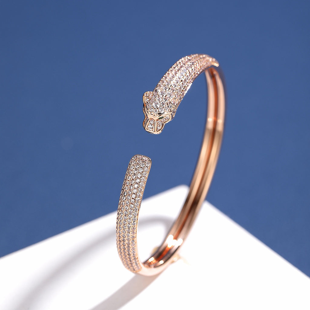 [⭐Clover Jewelry]PANTHERE FULL DIAMOND OPEN BRACELET