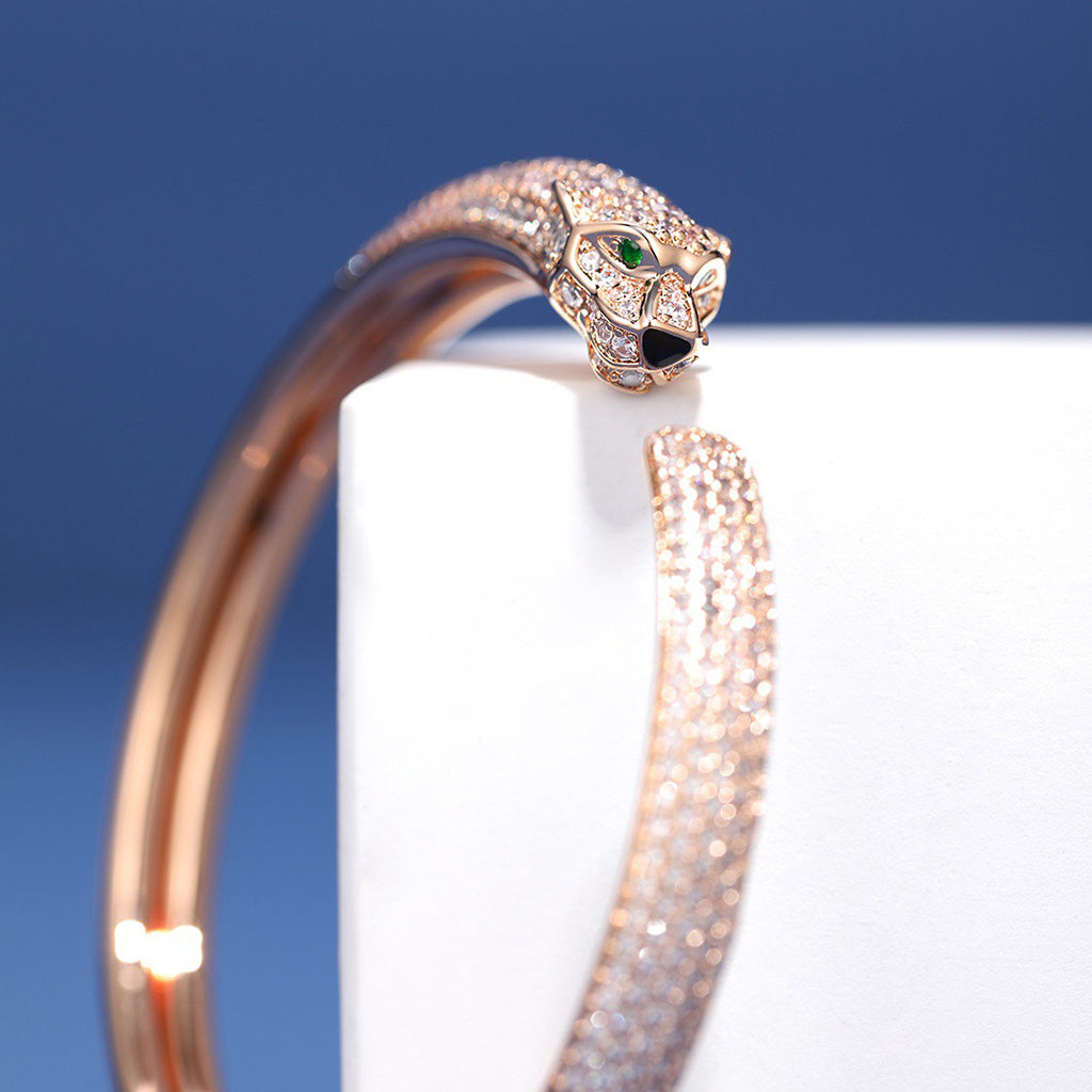 [⭐Clover Jewelry]PANTHERE FULL DIAMOND OPEN BRACELET