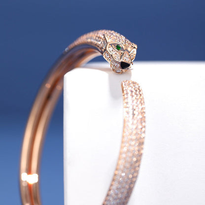 [⭐Clover Jewelry]PANTHERE FULL DIAMOND OPEN BRACELET