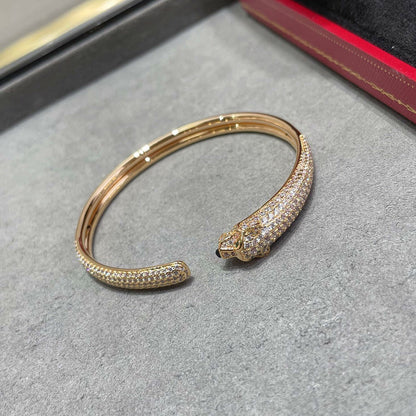 [⭐Clover Jewelry]PANTHERE FULL DIAMOND OPEN BRACELET