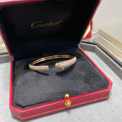 [⭐Clover Jewelry]PANTHERE FULL DIAMOND OPEN BRACELET