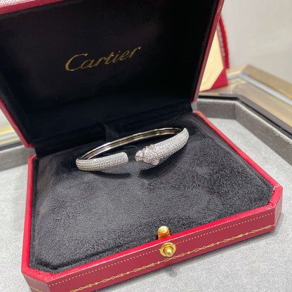[⭐Clover Jewelry]PANTHERE FULL DIAMOND OPEN BRACELET