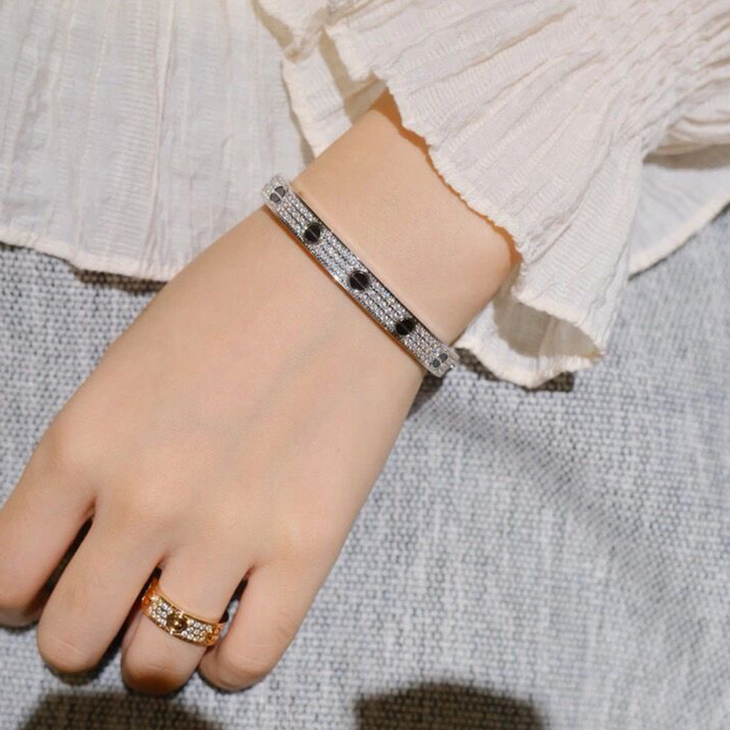 [⭐Clover Jewelry]LOVE BRACELET 6.1MM DIAMOND-PAVED CERAMIC