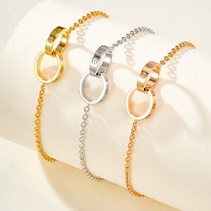 [⭐Clover Jewelry]LOVE BRACELET DOUBLE RING