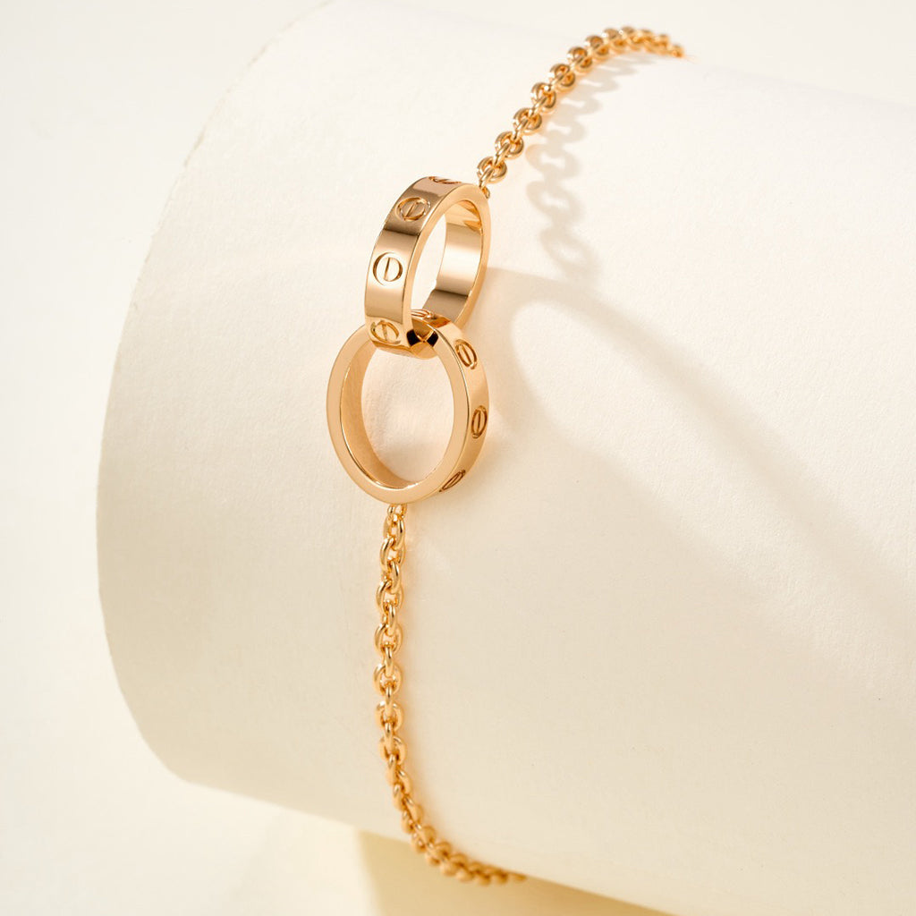 [⭐Clover Jewelry]LOVE BRACELET DOUBLE RING