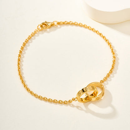 [⭐Clover Jewelry]LOVE BRACELET DOUBLE RING