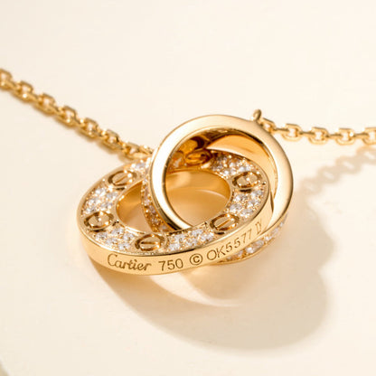 [⭐Clover Jewelry]LOVE DOUBLE RING FULL DIAMOND BRACELET