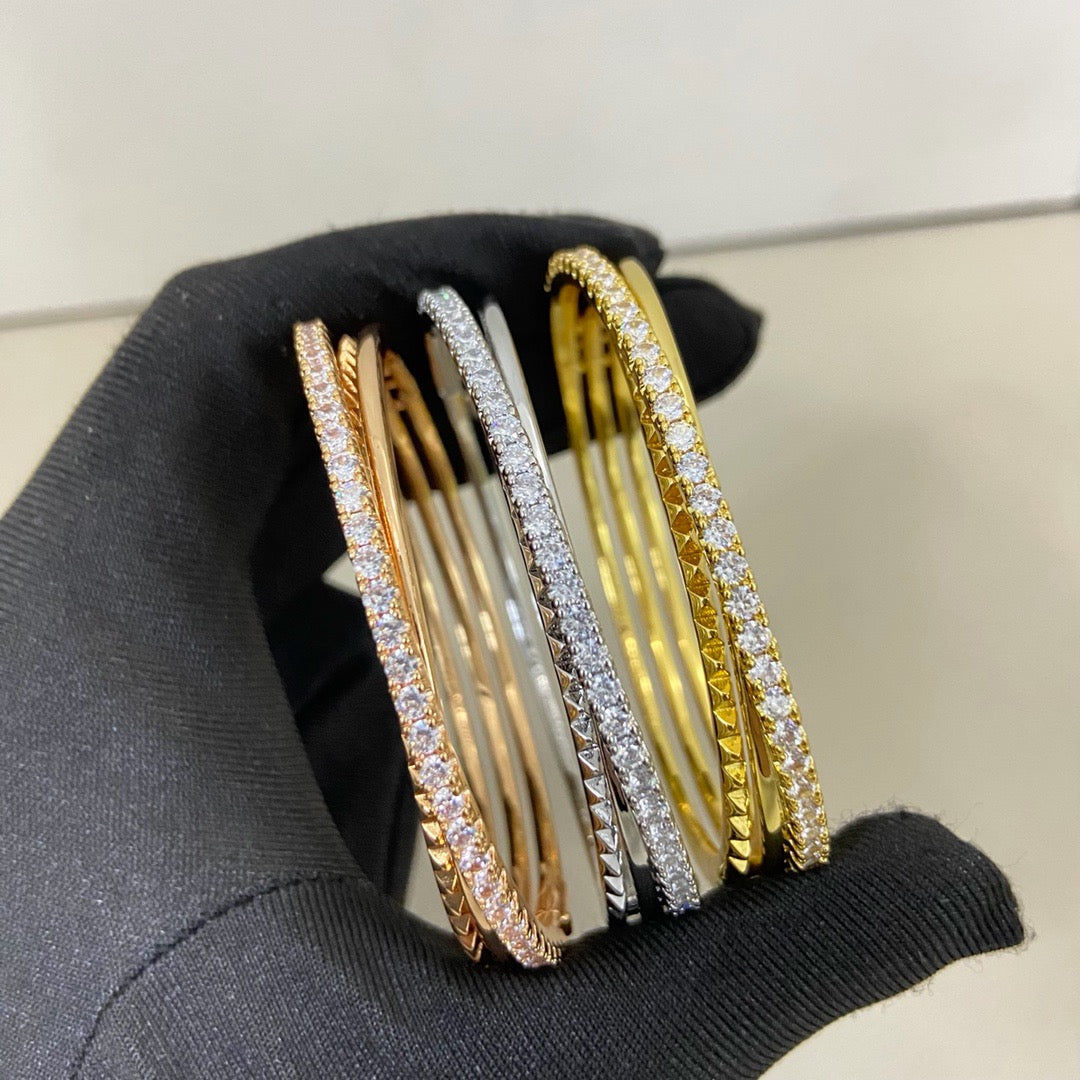 [⭐Clover Jewelry]ETINCELLE HALF-PAVED DIAMOND BRACELET