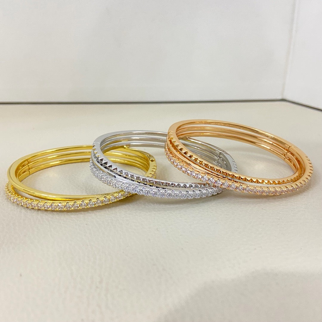 [⭐Clover Jewelry]ETINCELLE HALF-PAVED DIAMOND BRACELET