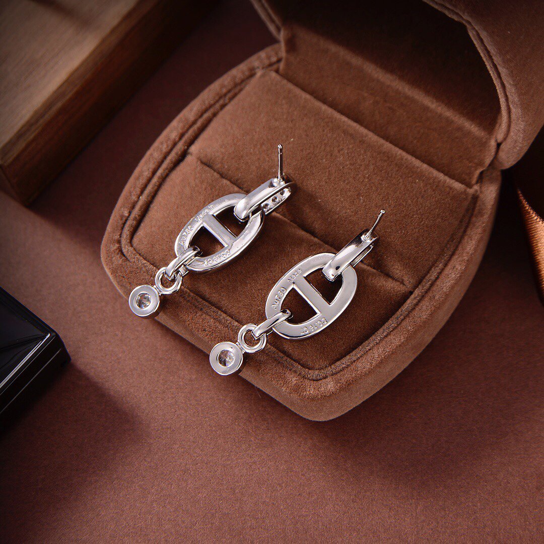 [⭐Clover Jewelry]HM CHAINE DIAMOND EARRINGS