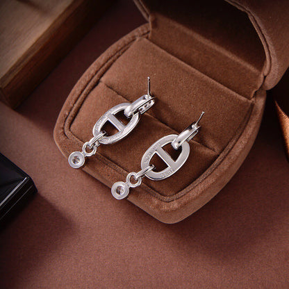 [⭐Clover Jewelry]HM CHAINE DIAMOND EARRINGS