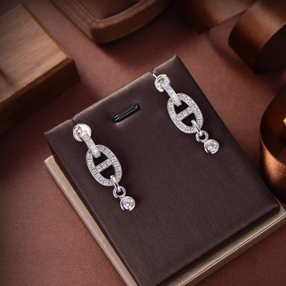 [⭐Clover Jewelry]HM CHAINE DIAMOND EARRINGS