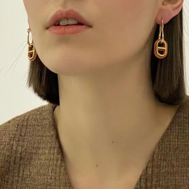[⭐Clover Jewelry]HM O'MAILLON GOLD EARRINGS