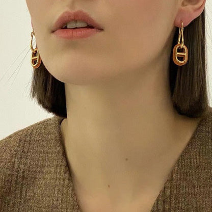 [⭐Clover Jewelry]HM O'MAILLON GOLD EARRINGS