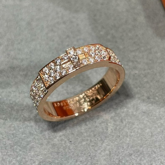 [⭐Clover Jewelry]KELLY PINK GOLD DIAMOND RING