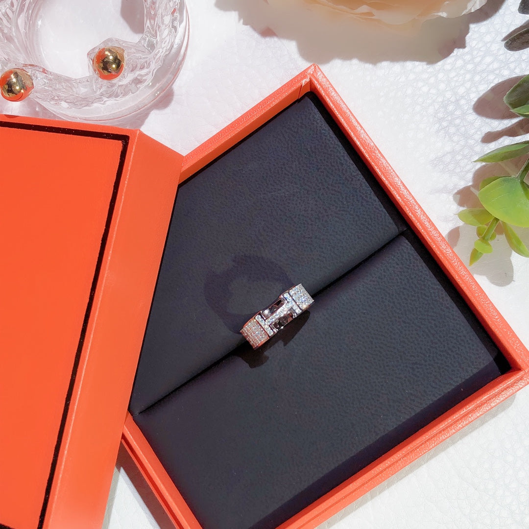 [⭐Clover Jewelry]H RING FULL DIAMOND