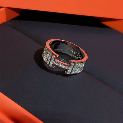 [⭐Clover Jewelry]H RING FULL DIAMOND