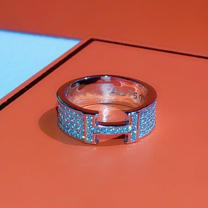 [⭐Clover Jewelry]H RING FULL DIAMOND