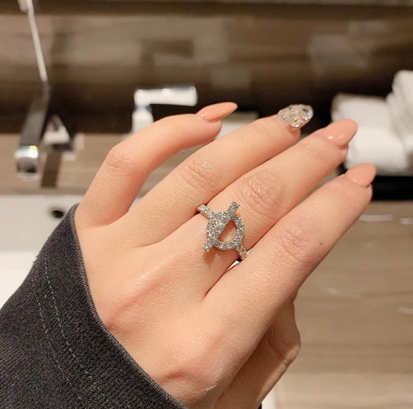 [⭐Clover Jewelry]ECHAPPEE RING SILVER DIAMOND