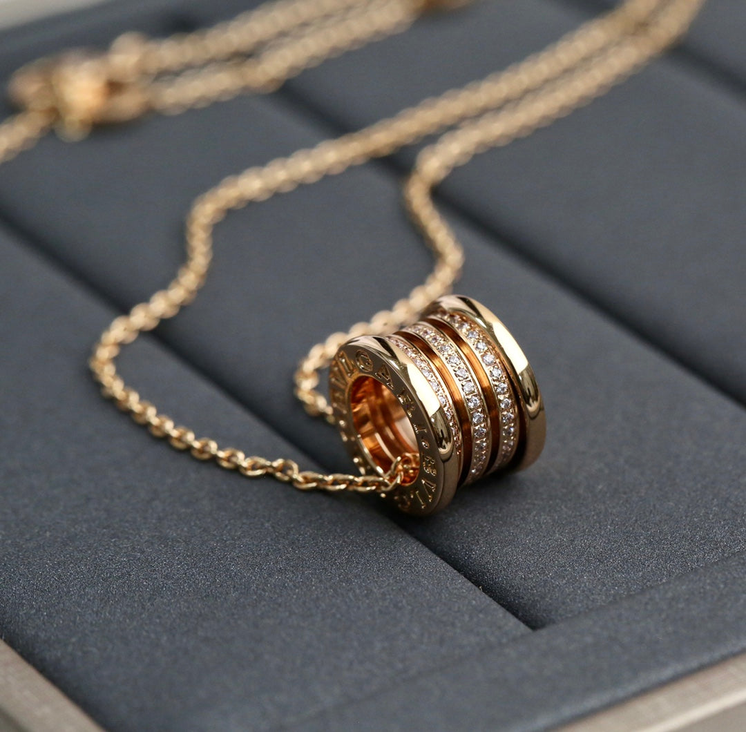 [⭐Clover Jewelry]ZERO 1 PINK GOLD DIAMOND NECKLACE