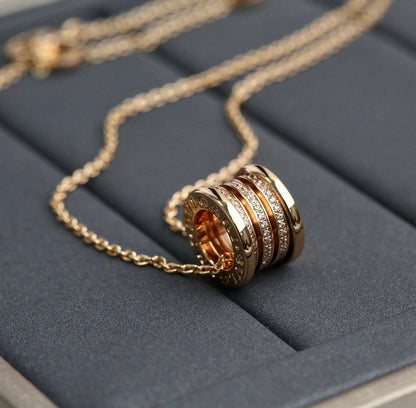 [⭐Clover Jewelry]ZERO 1 PINK GOLD DIAMOND NECKLACE