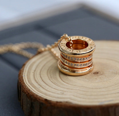 [⭐Clover Jewelry]ZERO 1 PINK GOLD DIAMOND NECKLACE