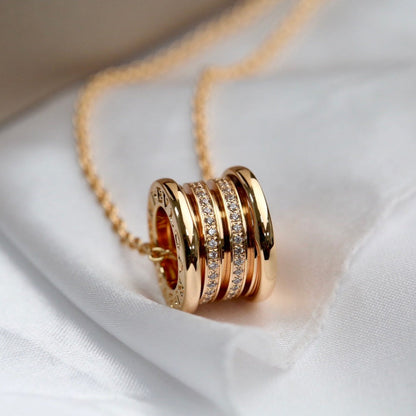 [⭐Clover Jewelry]ZERO 1 PINK GOLD DIAMOND NECKLACE