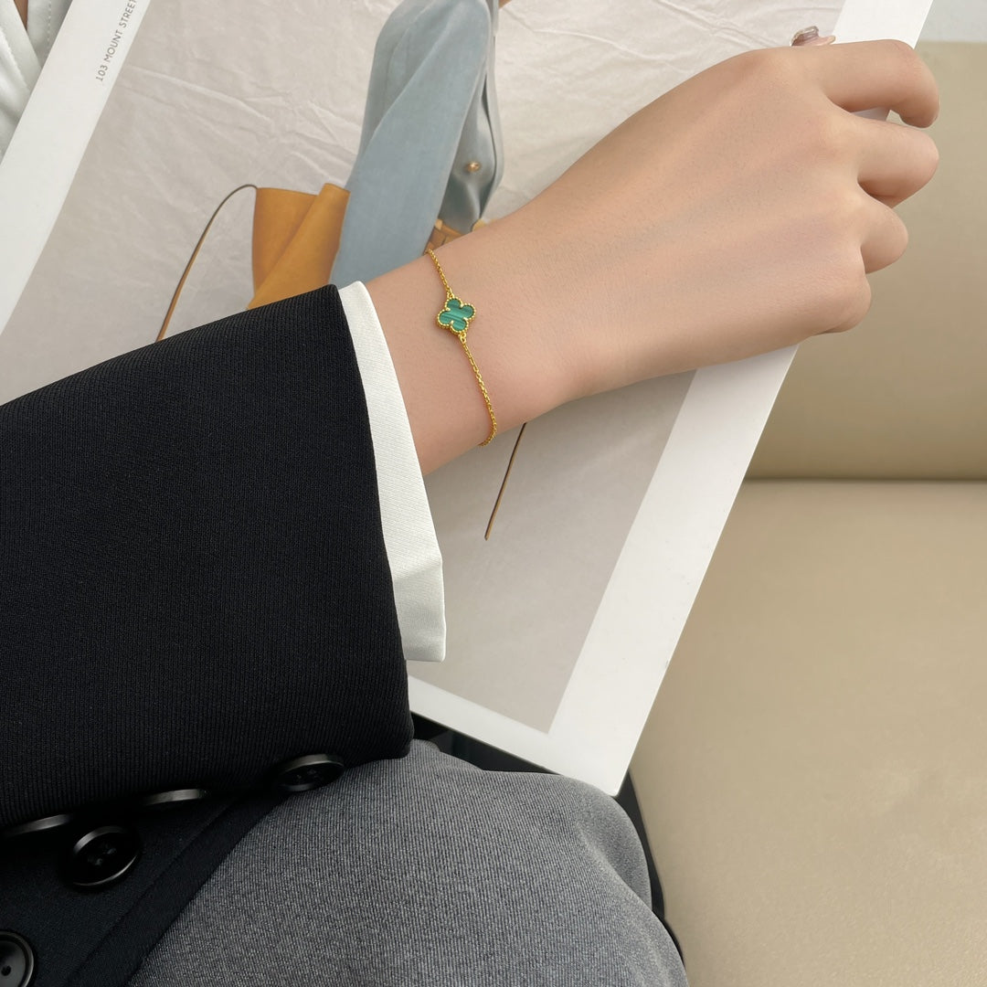 [⭐Clover Jewelry]CLOVER BRACELET MALACHITE 1 MOTIF
