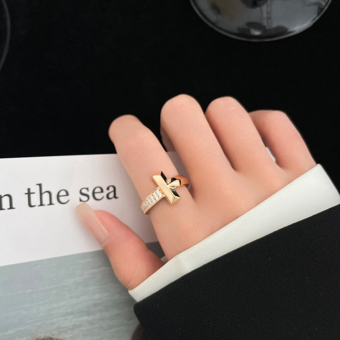 [Clover Jewelry]T WIDE DIAMOND RING