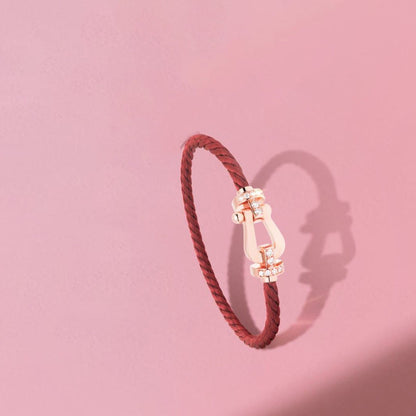 [⭐Clover Jewelry]FORCE 10 HALF DIAMOND PINK GOLD RED CORDERI LARGE AND MEDIUM MODEL