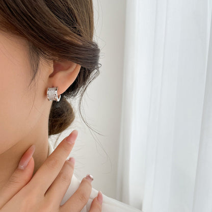[⭐Clover Jewelry]ZERO 1 DIAMOND PAVED EARRINGS