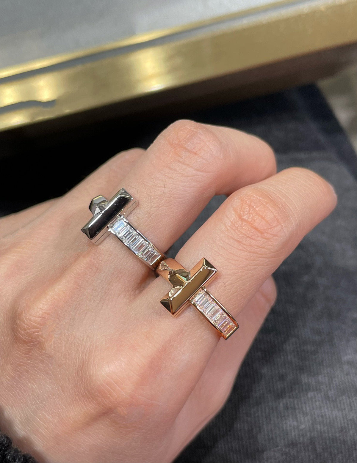 [Clover Jewelry]T1 WIDE 4.5MM DIAMOND RING