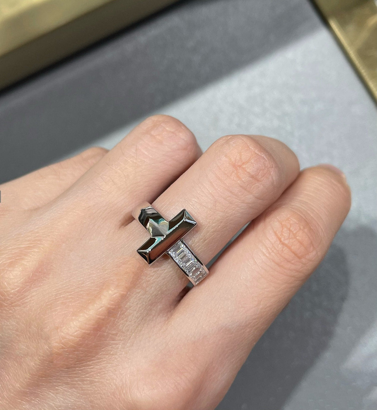 [Clover Jewelry]T1 WIDE 4.5MM DIAMOND RING