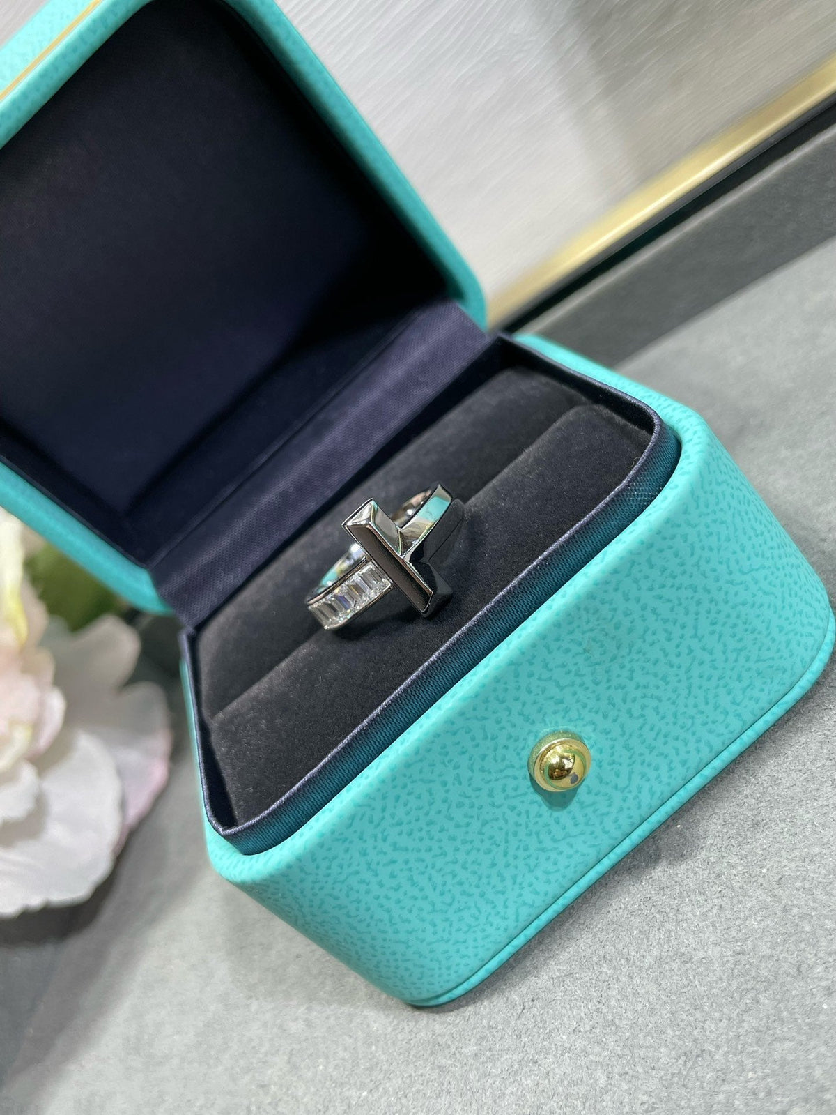 [Clover Jewelry]T1 WIDE 4.5MM DIAMOND RING