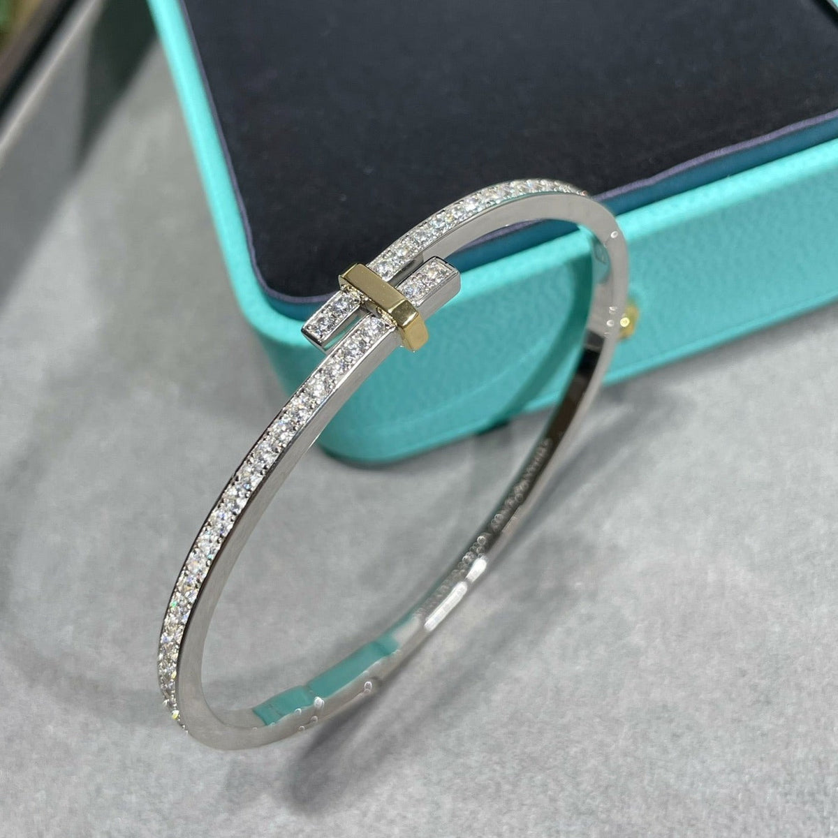 [Clover Jewelry]EDGE DIAMOND GOLD SILVER BRACELET