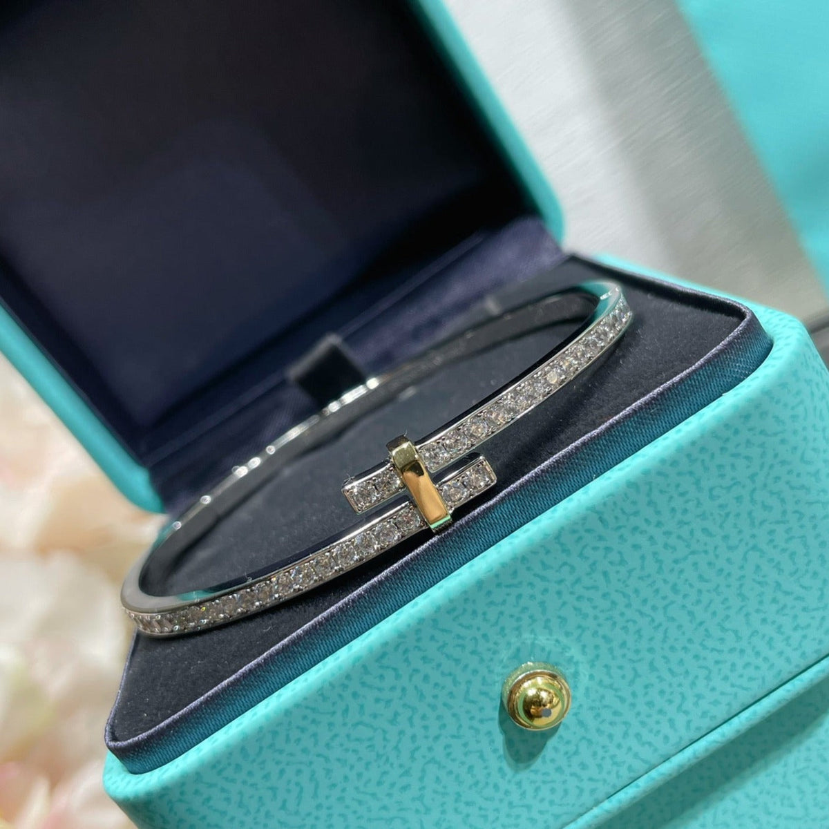 [Clover Jewelry]EDGE DIAMOND GOLD SILVER BRACELET