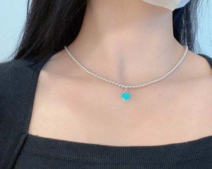 [Clover Jewelry]RETURN TO TIF SILVER BEAD NECKLACE