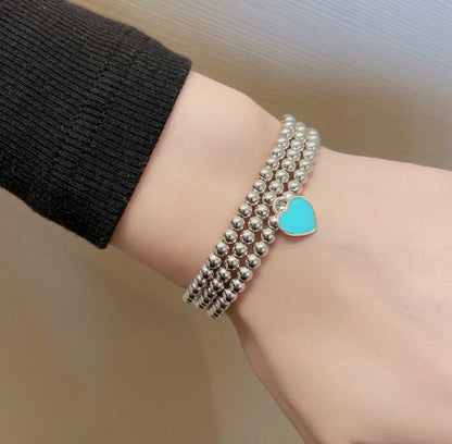 [Clover Jewelry]RETURN TO TIF SILVER BEAD NECKLACE