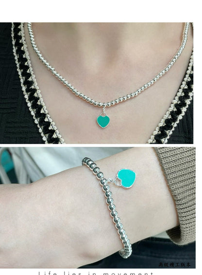 [Clover Jewelry]RETURN TO TIF SILVER BEAD NECKLACE