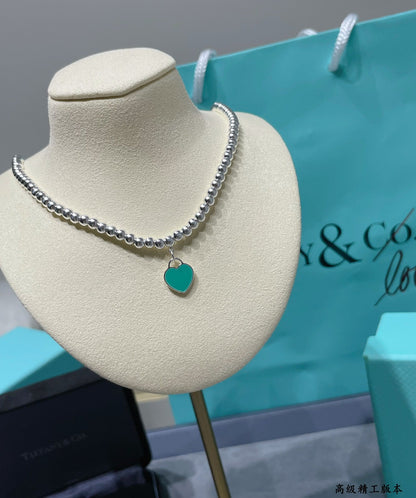 [Clover Jewelry]RETURN TO TIF SILVER BEAD NECKLACE