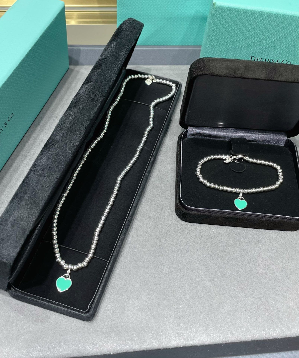 [Clover Jewelry]RETURN TO TIF SILVER BEAD NECKLACE