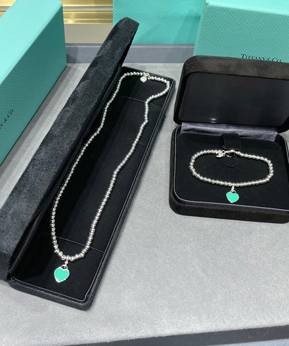[Clover Jewelry]RETURN TO TIF SILVER BEAD NECKLACE