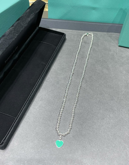 [Clover Jewelry]RETURN TO TIF SILVER BEAD NECKLACE