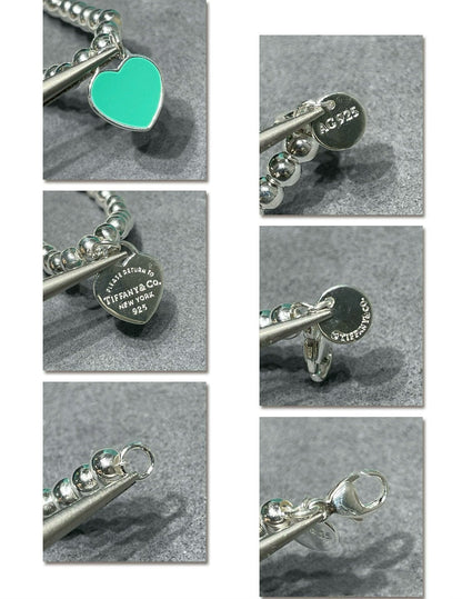 [Clover Jewelry]RETURN TO TIF SILVER BEAD NECKLACE