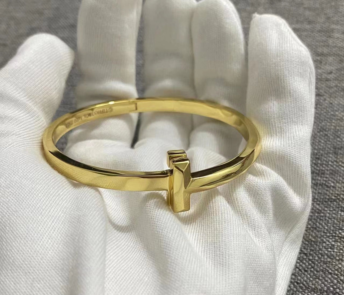[Clover Jewelry]T1 WIDE HINGED BANGLE BRACELET