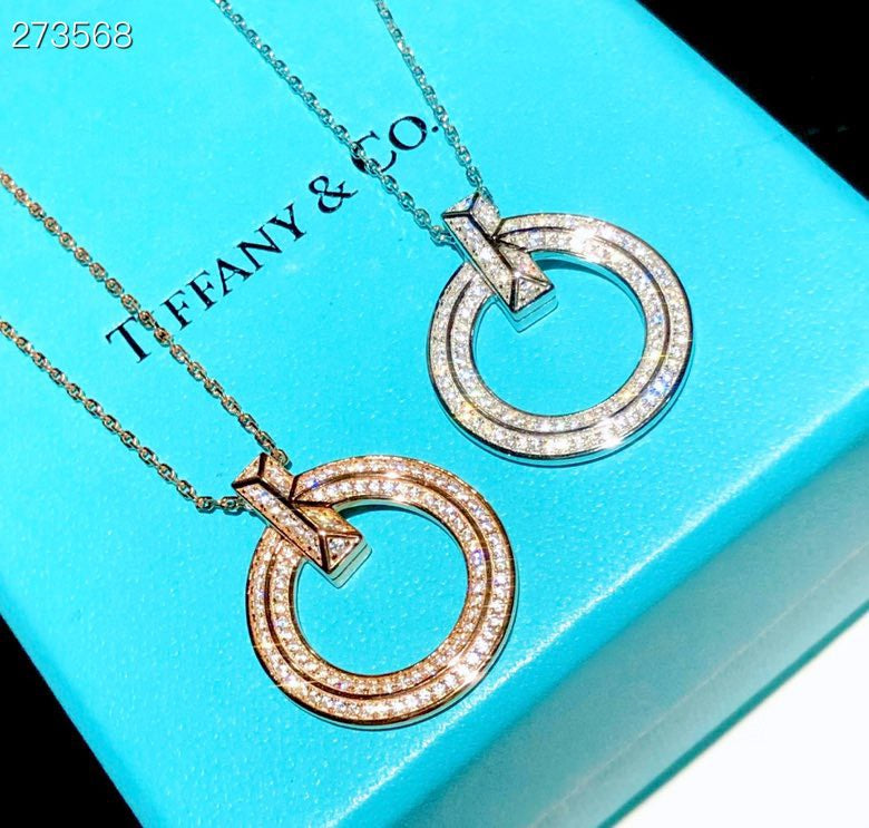 [Clover Jewelry]T1 CIRCLE DIAMOND PAVED MEDIUM NECKLACE