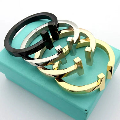[Clover Jewelry]T SQUARE OPEN BRACELET
